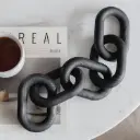 Wood Chain Link Décor Black 